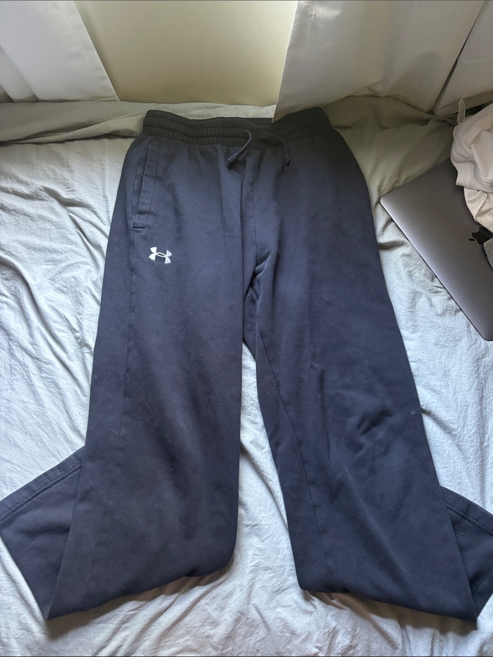 Under Armour Black Drawstring Athletic Pants with Logo